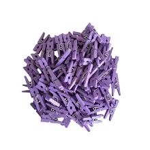 MINI PRENDEDOR DE ROUPA MADEIRA ROXO C/ 24 UN