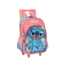 MOCHILA C/ RODINHA MEDIA STITCH ROSA IC39775SC-SM LUXCEL