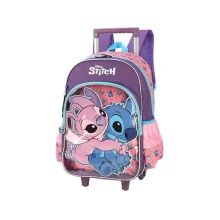 MOCHILA C/ RODINHA MEDIA STITCH ROXA IC39775SC-RX LUXCEL