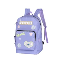 MOCHILA ESCOLAR STITCH OHANA LILAS MS47735SC LUXCEL