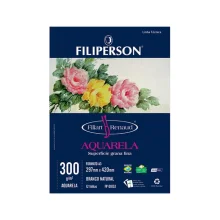 PAPEL A-3 AQUARELA 300G 12 FLS FILIPERSON