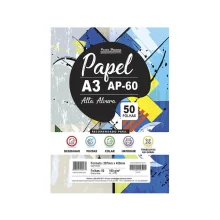 PAPEL SULFITE A-3 180G / 60KG BRANCO C/ 50 FLS 524170 PAUTA BRANCA