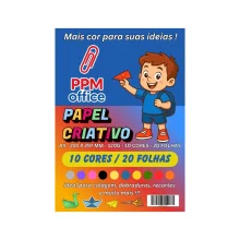 PAPEL A-4 CRIATIVO 120G C/ 10 CORES 20 FLS PPM OFFICE