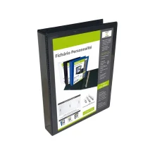 PASTA FICHARIO OFICIO 4 ARGOLAS PLASTIFICADA 40 MM PRETA POLIBRAS