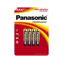 PILHA AAA ALCALINA C/ 4 UN PANASONIC