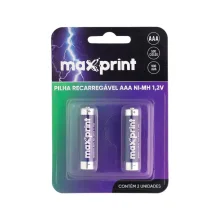PILHA AAA RECARREGÁVEL 900 MAH C/ 2 UN 75000045 MAXPRINT