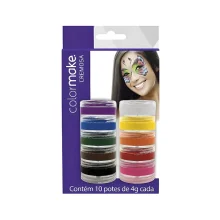 PINTURA FACIAL C/ 10 CORES 4G CREMOSA MAKE