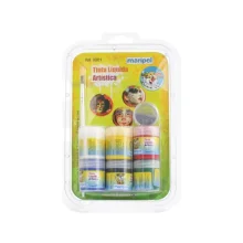 PINTURA FACIAL C/ 6 CORES 15ML + PINCEL E GLITER 8001 MARIPEL