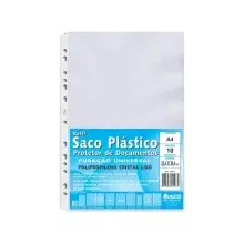 SACO PLÁSTICO A-4 FURO UNIVERSAL 13 FUROS C/ 10 1592 CHIES