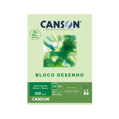 BLOCO A-3 DESENHO 200G BRANCO C/ 20 FLS CANSON