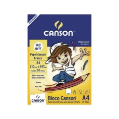 BLOCO A-4 DESENHO 140G BRANCO C/ 20 FLS CANSON