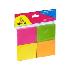 BLOCO ADESIVO 38 X 51 MM C/ 400 FLS 4 CORES NEON 502 TN