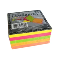 BLOCO ADESIVO 50 X 50 MM C/ 250 FLS 5 CORES NEON COOL