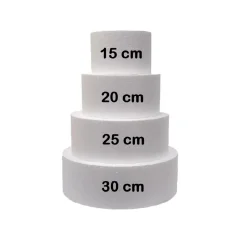 BOLO DE ISOPOR 25 X 10 CM REDONDO