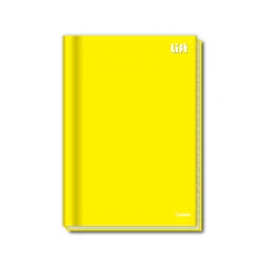 CADERNO CAPA DURA 1/4 BROCHURA 96 FLS AMARELO LIFT CREDEAL