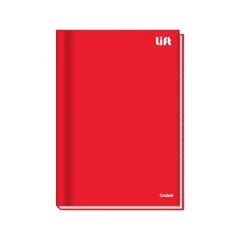 CADERNO UNIVERSITÁRIO CAPA DURA BROCHURA 48 FLS VERMELHO LIFT CREDEAL