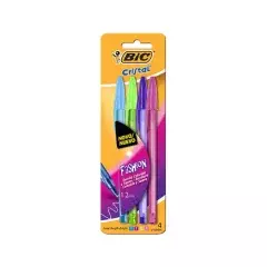 CANETA ESFEROGRAFICA 1.2 MM FASHION C/ 4 CORES BIC