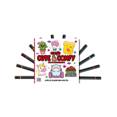 LIVRO INFANTIL PARA COLORIR CUTE E COMFY ED 2 C/ 12 CANETINHAS