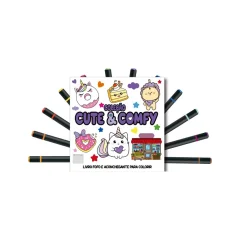 LIVRO INFANTIL PARA COLORIR CUTE E COMFY ED 3 C/ 12 CANETINHAS