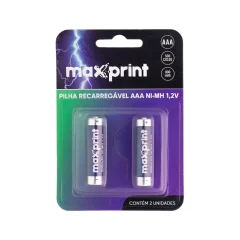 PILHA AAA RECARREGÁVEL 900 MAH C/ 2 UN 75000045 MAXPRINT