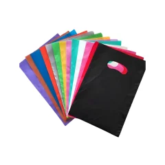 SACOLA PLÁSTICA 30X40 CM LISA CORES SORTIDAS BOCA DE PALHAÇO