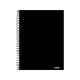 CADERNO 1/4 CAPA DURA ESPIRAL 96 FLS NEUTRO PRETO TAMOIO