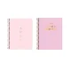 CADERNO CAPA PLASTICA COLEGIAL ESPIRAL 10X160 FLS ROSA HAPPY TILIBRA