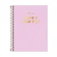 CADERNO CAPA PLASTICA COLEGIAL ESPIRAL 10X160 FLS ROSA HAPPY TILIBRA