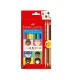 LAPIS DE COR 12 CORES  + 6 TONS DE PELE 120112CC FABER CASTELL