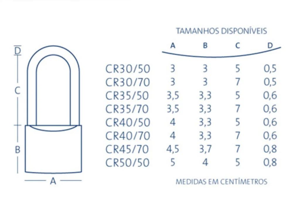 Cadeado Haste Longa Papaiz 