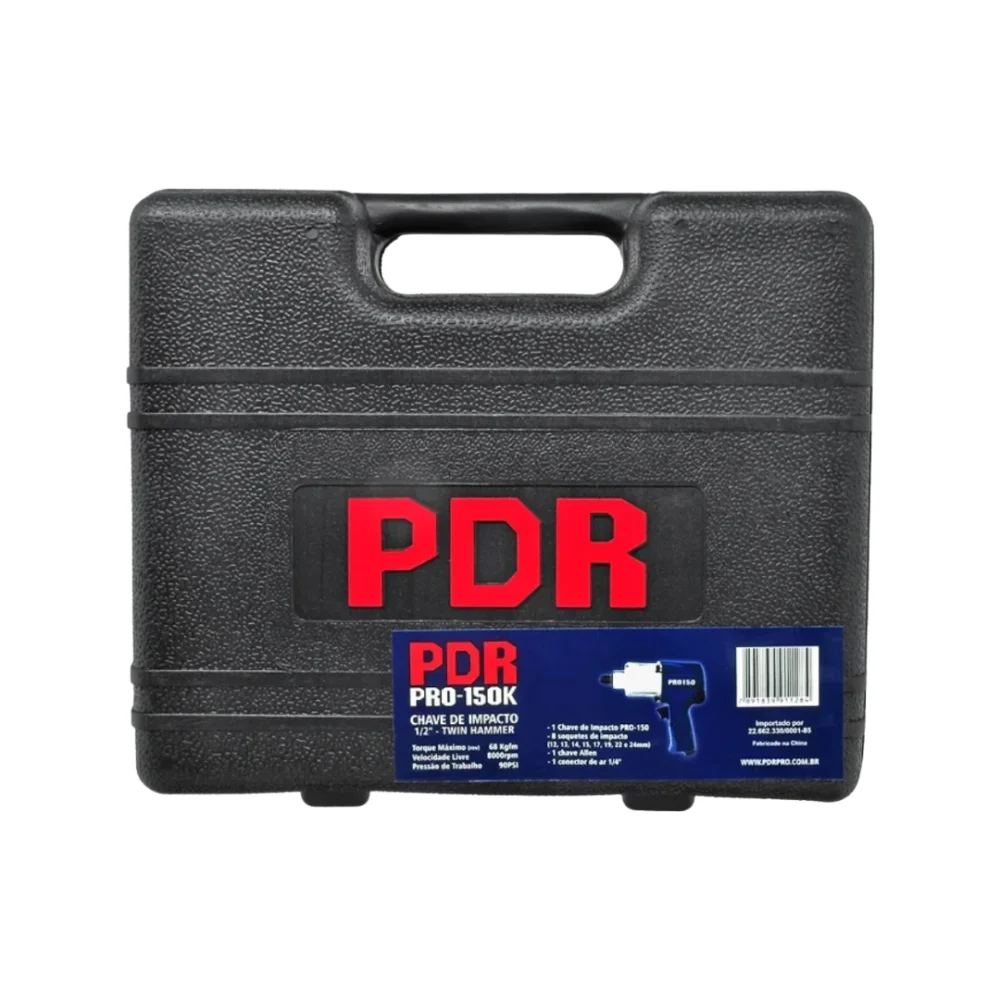 Chave de Impacto Pneumática 1/2 Pol. 68 Kgfm com Maleta - Pdr-Pro-150K