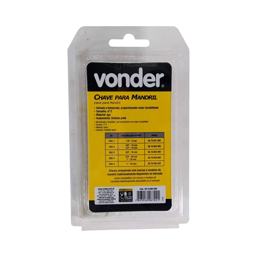 Chave P/Mandril S02 Vonder Chave P/Mandril S02 Vonder