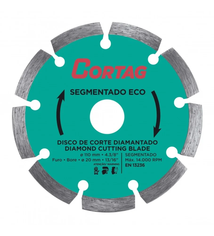 Disco de Corte Diamantado Segmentado Eco Cortag