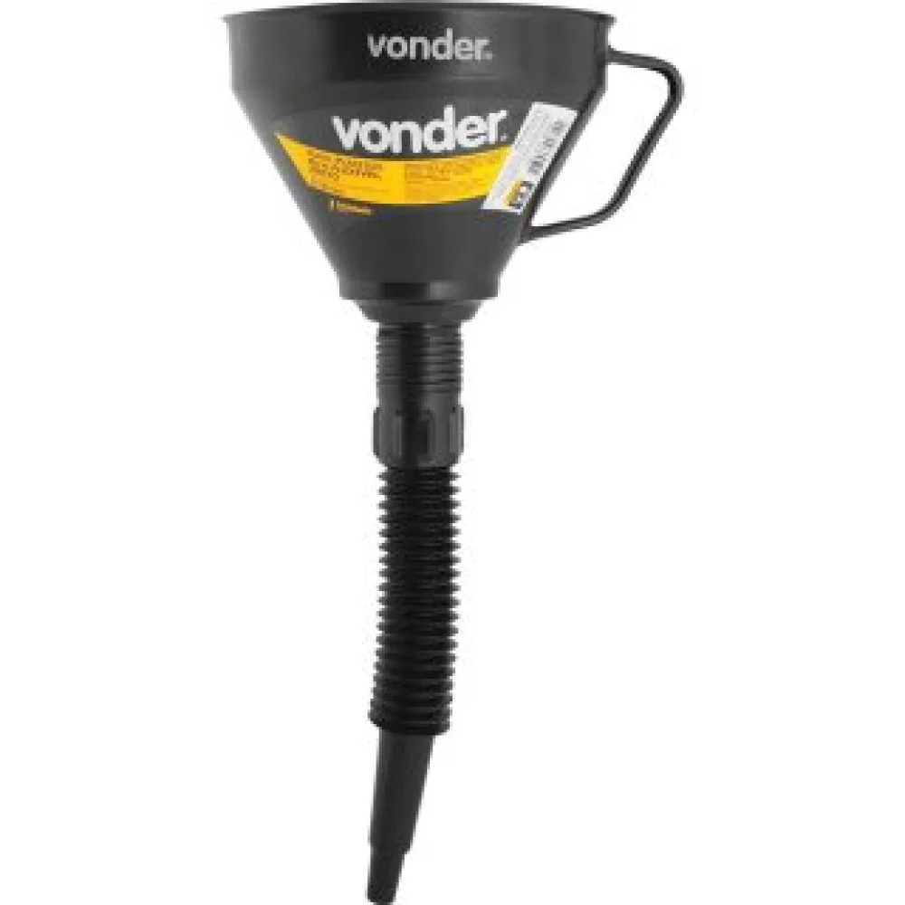 Funil Plástico Preto Bico Flexível Vonder