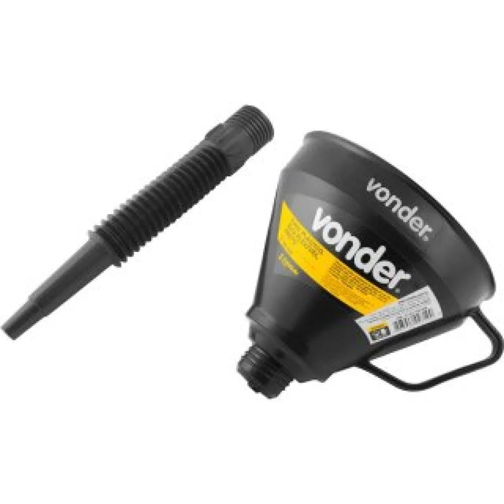 Funil Plástico Preto Bico Flexível Vonder