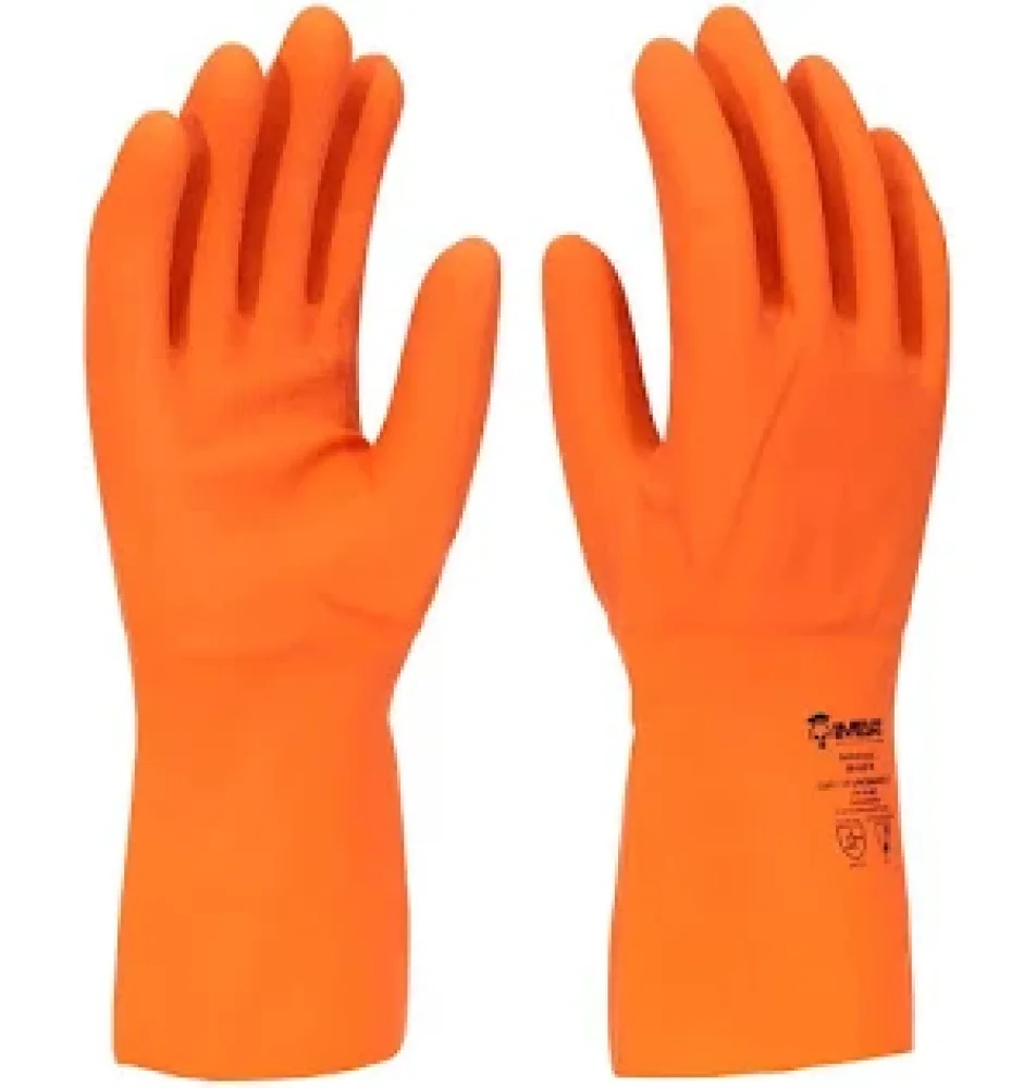 Luva Latex Laranja Forrrada