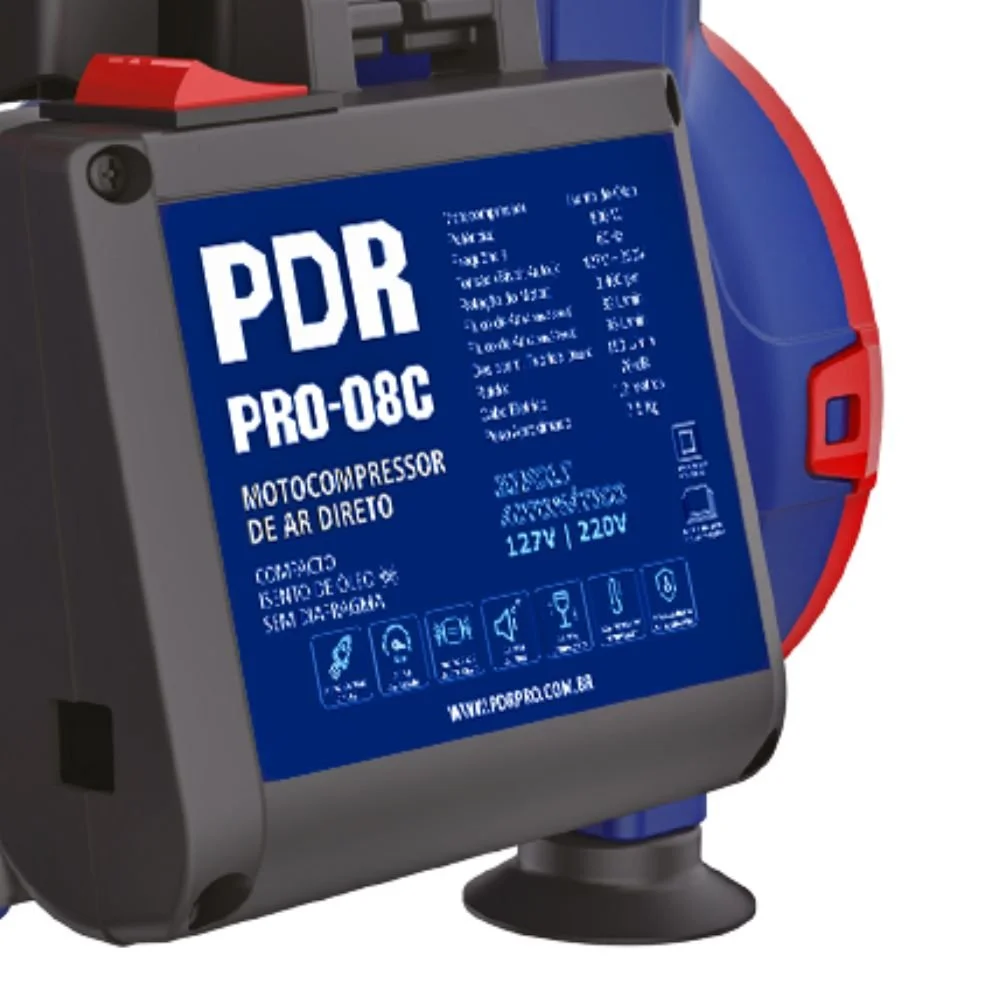 Motocompressor de Ar Direto Pro-08C 830W Isento de Óleo Bivolt Pdr- Pro08C