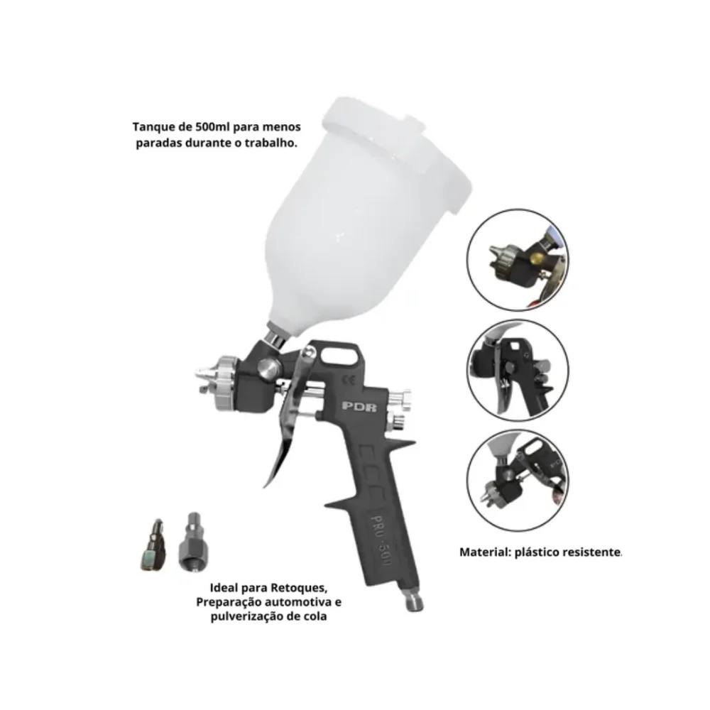 Pistola de Pintura Gravidade Bico 1,5Mm Pro500 - Pdr