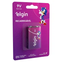 Bateria 9V Recarregável Elgin Bateria 9V Recarregável Elgin