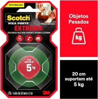 Fita Dupla Face Fixa Forte Extrema com 2 Metros 3M Fita Dupla Face Fixa Forte Extrema com 2 Metros 3M