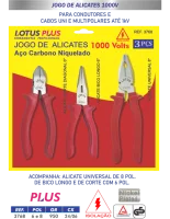 Jogo de Alicates 1000V Plus Lotus