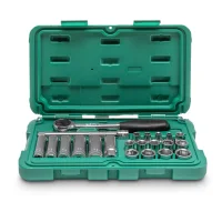 Jogo de Soquete Sextavado Encaixe de 3/8 com 22 Peças Sata