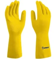 Luva Latex Amarela Forrada