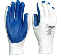 Luva Tricotada Banho Borracha Azul