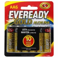Pilha Alcalina Aa2 com 6 Pcs Eveready Gold Pilha Alcalina Aa2 com 6 Pcs Eveready Gold