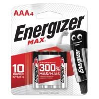 Pilha Palito Alcalina Aaa4 com 4 Pcs Energizer Max Pilha Palito Alcalina Aaa4 com 4 Pcs Energizer Max