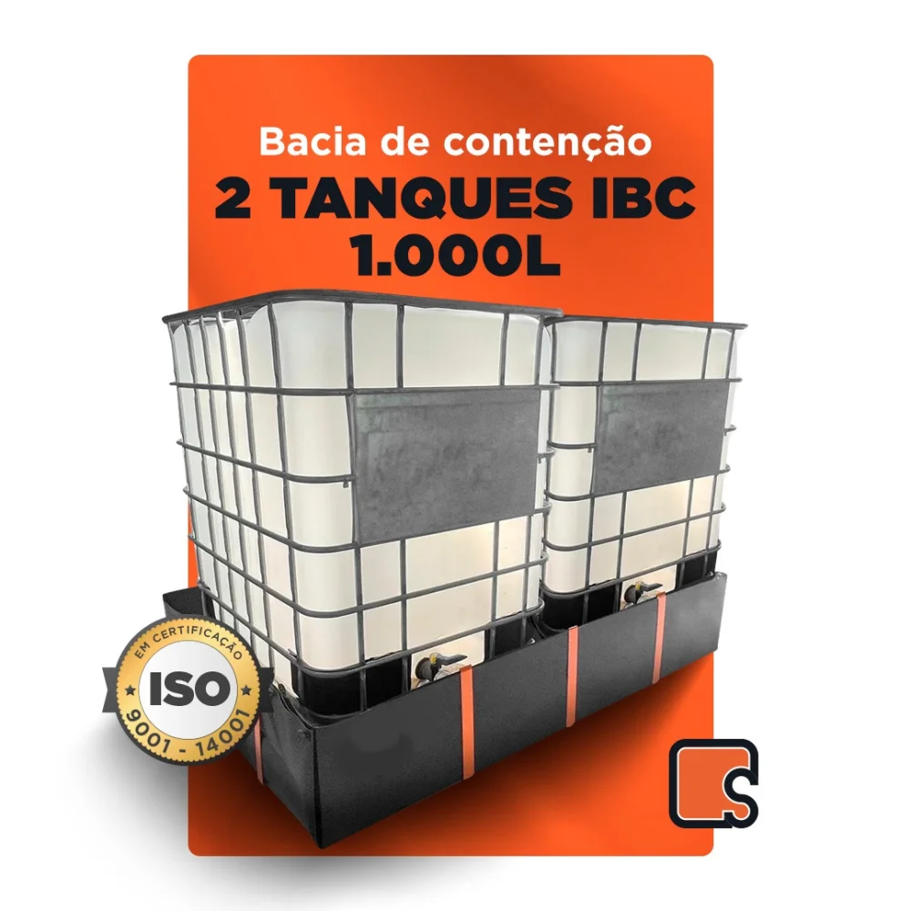 Bacia de Contenção em PEAD para 2 Tanques IBC de 1000L