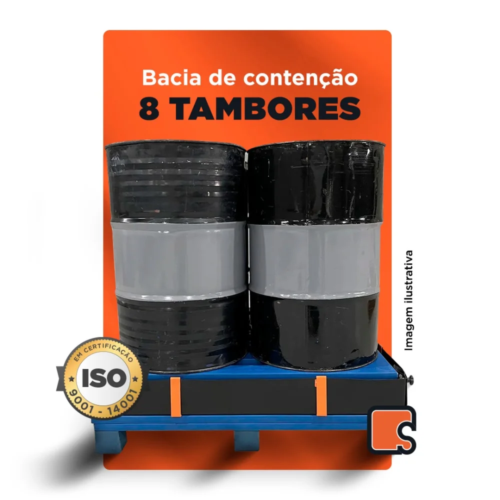 Bacia de Contenção em PEAD para 8 Tambores