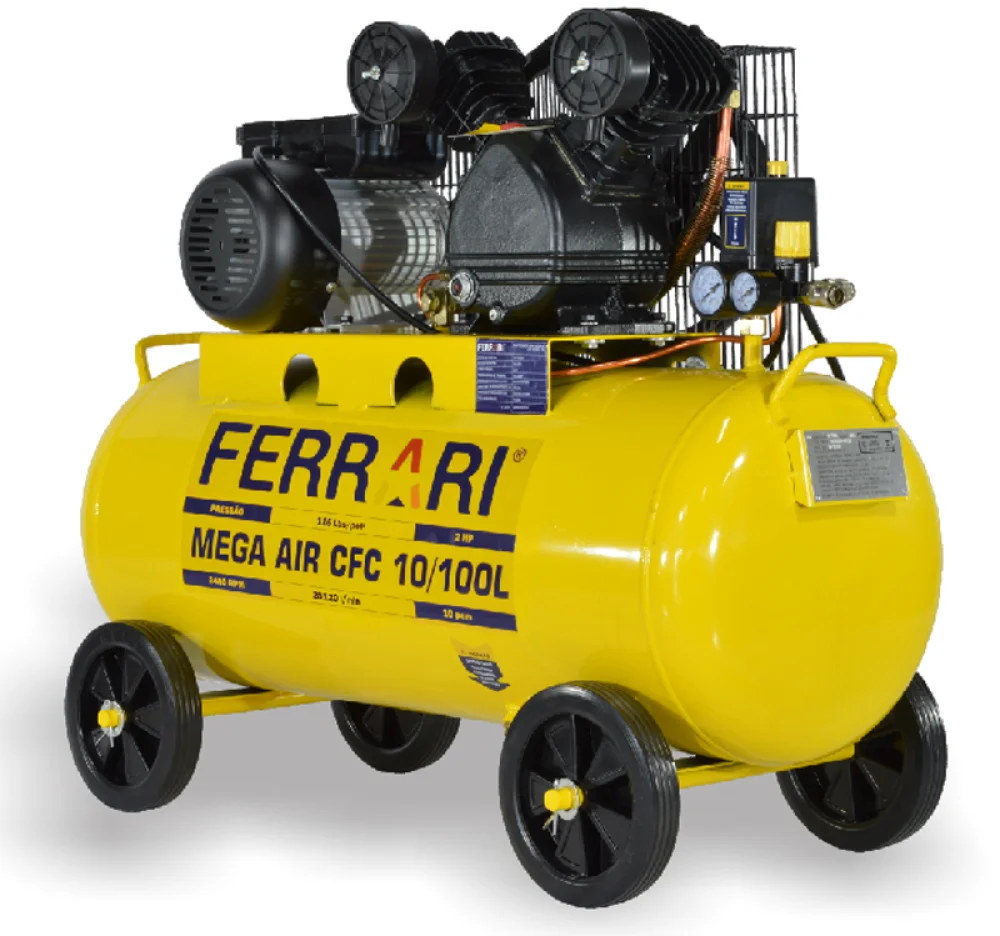 Compressor de Ar 10 Pés Ferrari Mega CFC Air 100L 2HP 220v