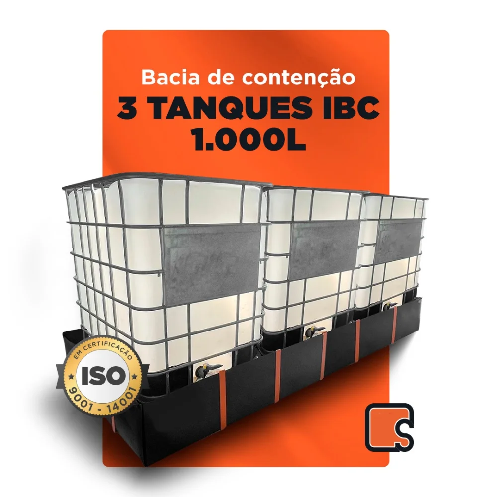 Bacia de Contenção em PEAD para 3 Tanques IBC de 1000L